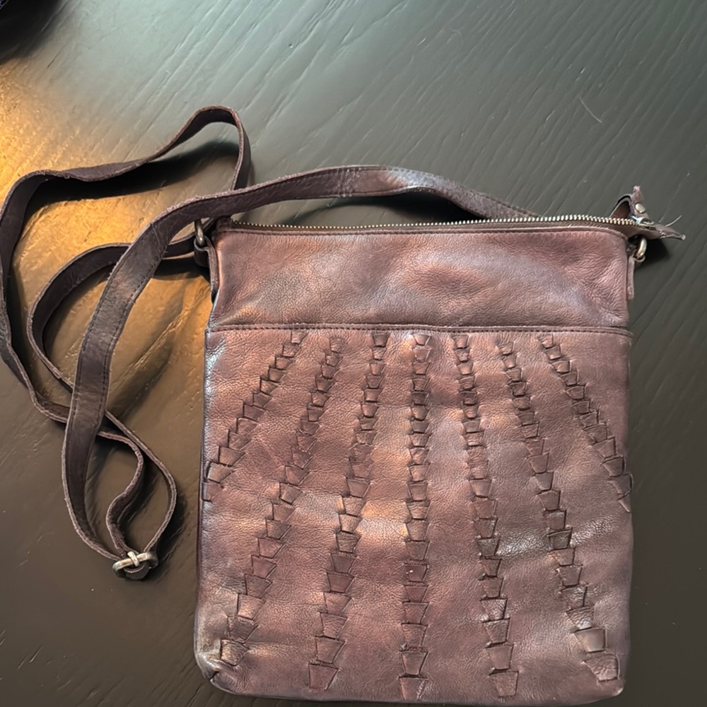 Violet Leather Crossbody Bag